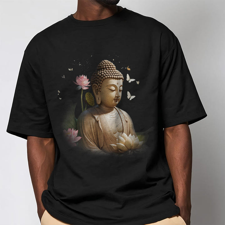 Camiseta de Buda de Meditación con Loto y Mariposa de Buddha Stones - image 4
