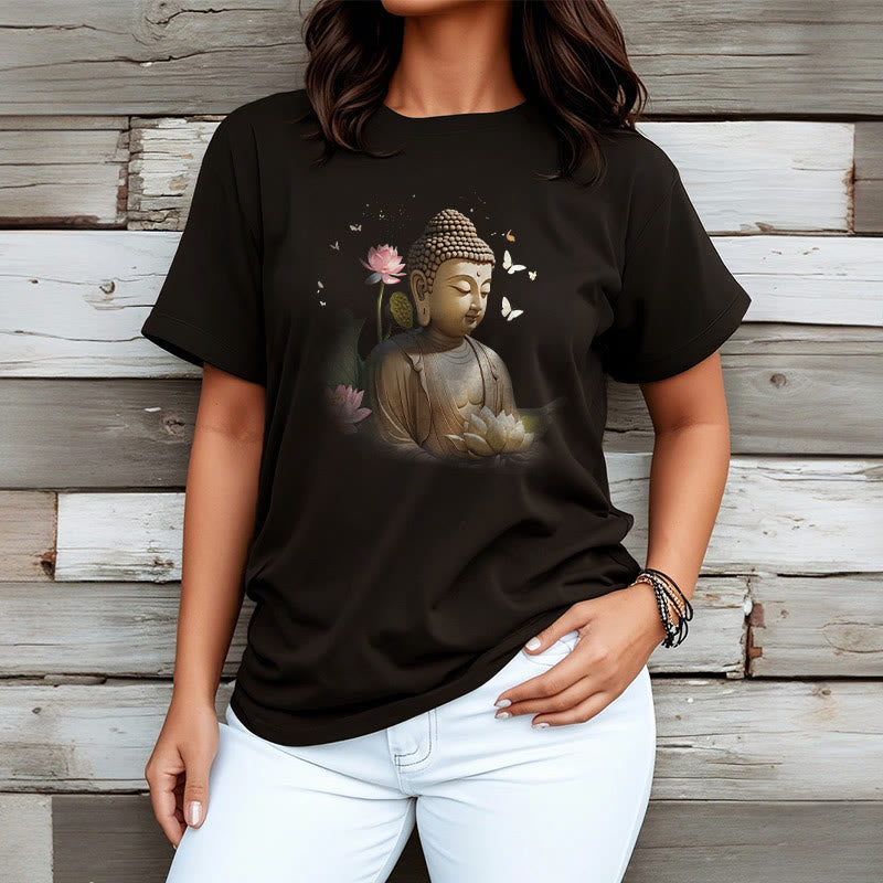 Camiseta de Buda de Meditación con Loto y Mariposa de Buddha Stones - image 6
