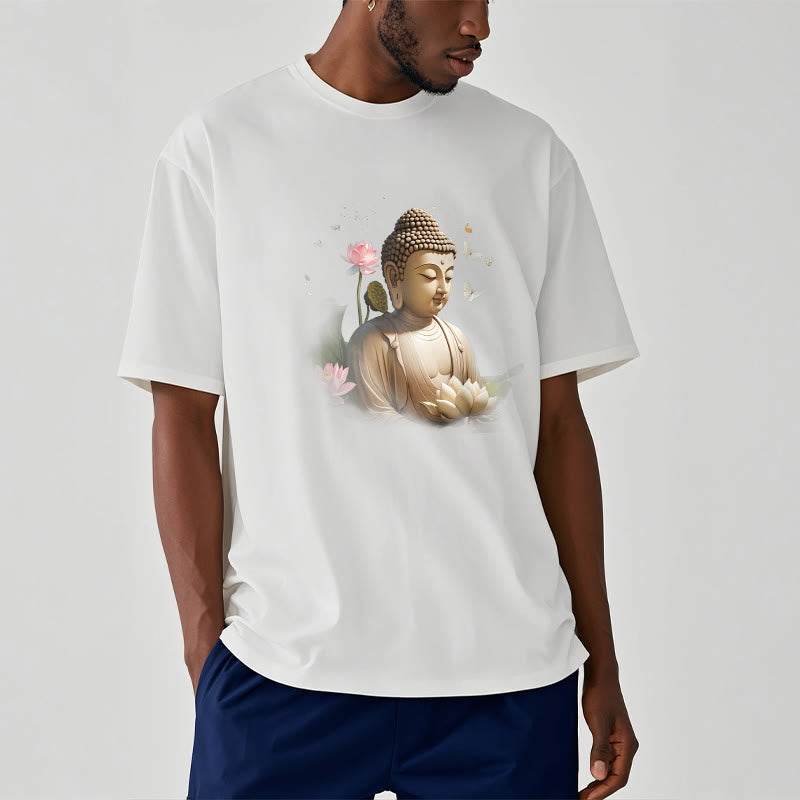 Camiseta de Buda de Meditación con Loto y Mariposa de Buddha Stones - image 1