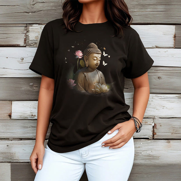 Camiseta de Buda de Meditación con Loto y Mariposa de Buddha Stones - image 7