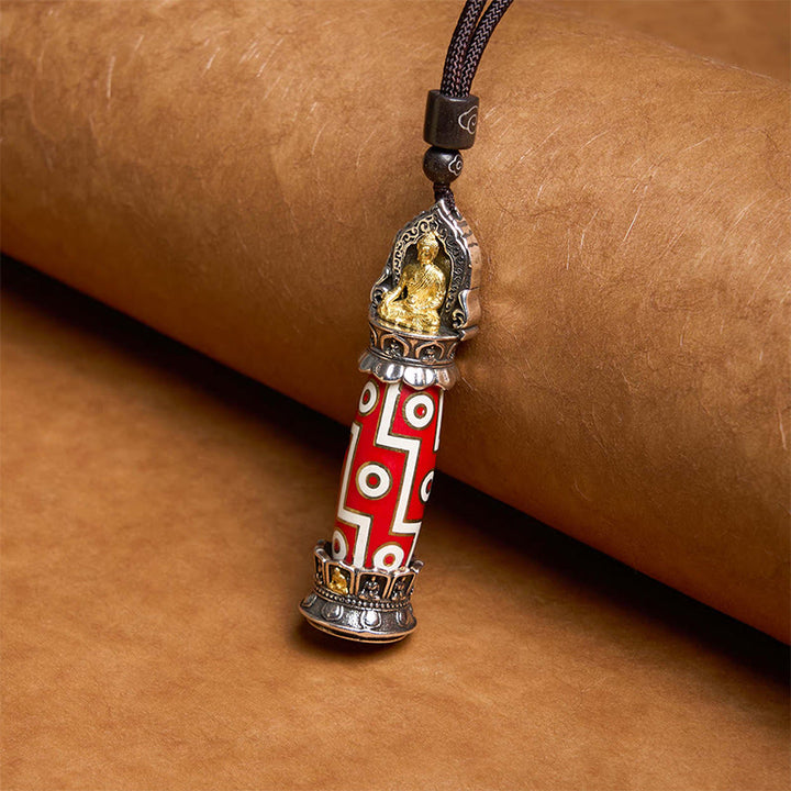 Collar con colgante de protección de cuentas Dzi de nueve ojos de Buddha Stones - image 4