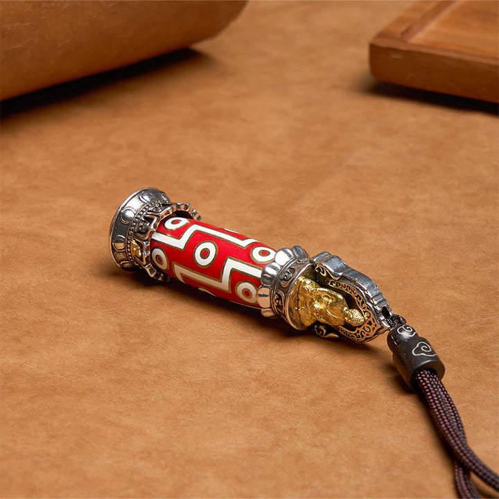 Collar con colgante de protección de cuentas Dzi de nueve ojos de Buddha Stones - image 6