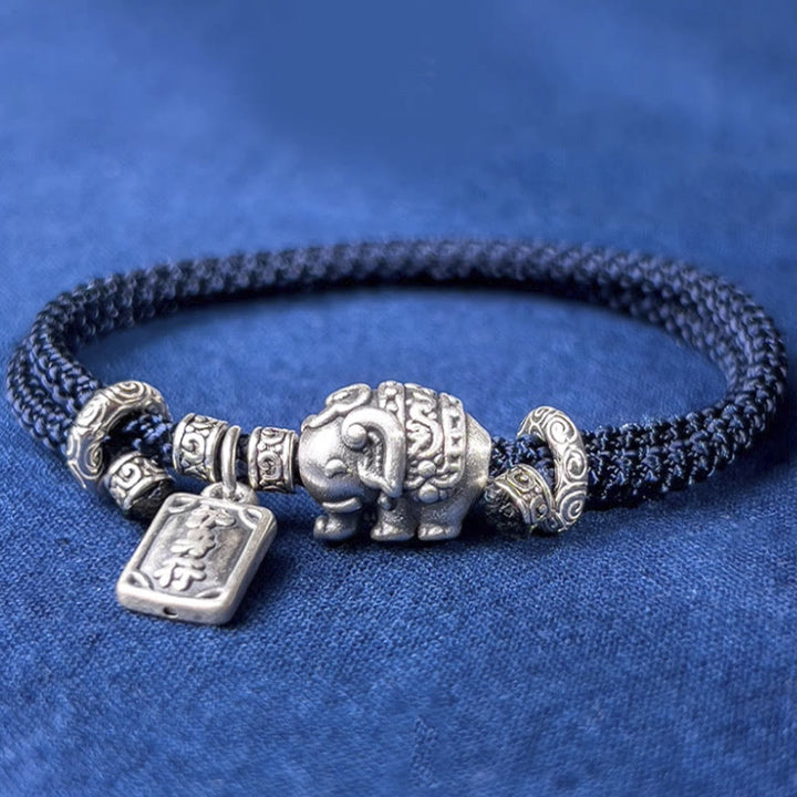 Pulsera de fuerza con amuleto de elefante de plata de ley 925 con Buddha Stones y símbolo de seguridad y bienestar - image 15