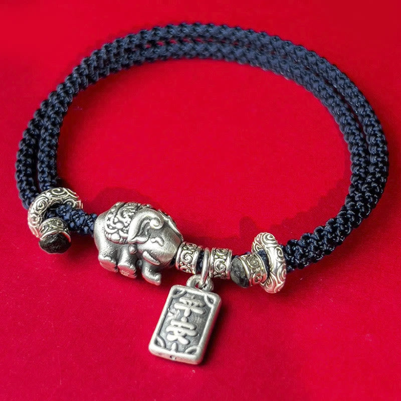 Pulsera de fuerza con amuleto de elefante de plata de ley 925 con Buddha Stones y símbolo de seguridad y bienestar - image 14