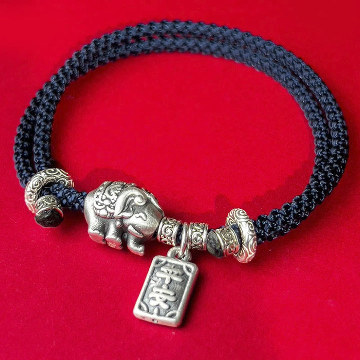 Pulsera de fuerza con amuleto de elefante de plata de ley 925 con Buddha Stones y símbolo de seguridad y bienestar - image 14