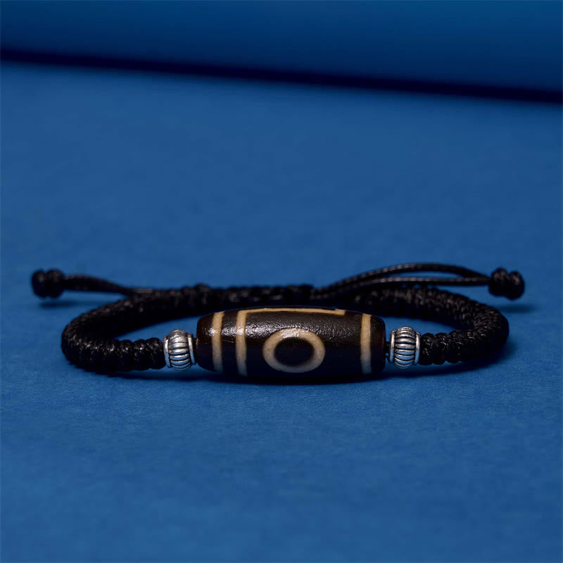 Buddha Stones Pulsera Tibetana con Cuentas Dzi de Nueve Ojos y de Tres Ojos para Protección y Riqueza