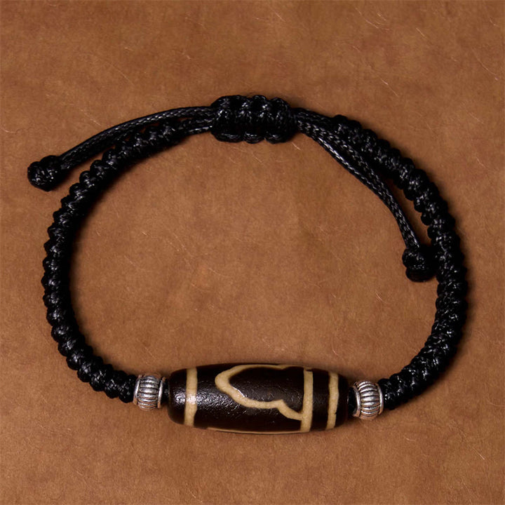Buddha Stones Pulsera Tibetana con Cuentas Dzi de Nueve Ojos y de Tres Ojos para Protección y Riqueza