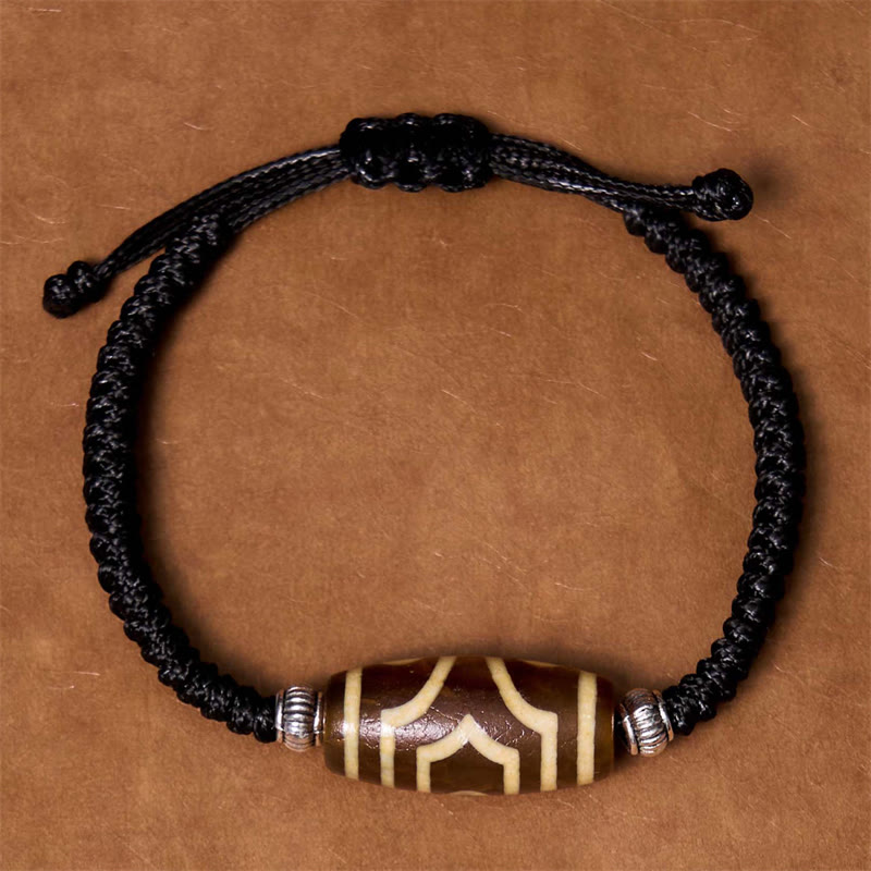 Buddha Stones Pulsera Tibetana con Cuentas Dzi de Nueve Ojos y de Tres Ojos para Protección y Riqueza