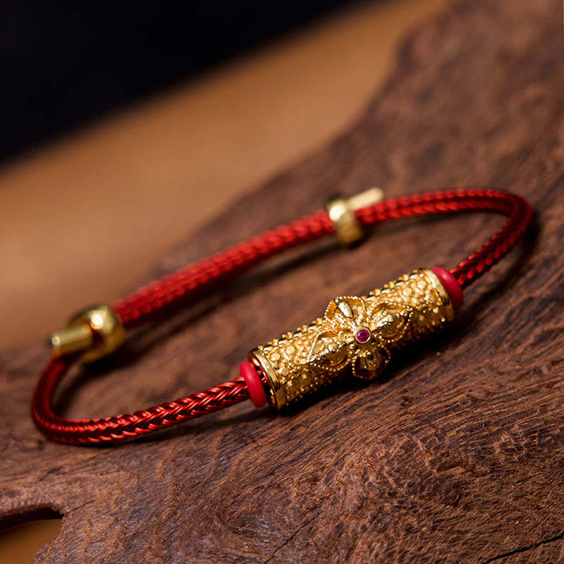 Buddha Stones Pulsera de hilo rojo de cobre de la suerte - Hilo rojo dorado (circunferencia de la muñeca: 14-20 cm) - image 11