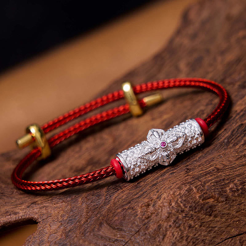 Buddha Stones Pulsera de hilo rojo de cobre de la suerte - Hilo rojo plateado (circunferencia de la muñeca: 14-20 cm) - image 23