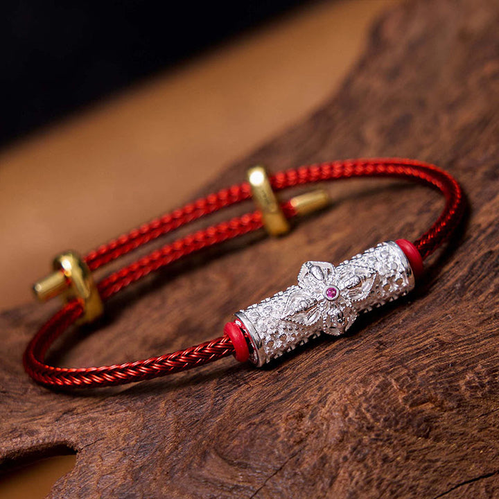 Buddha Stones Pulsera de hilo rojo de cobre de la suerte - Hilo rojo plateado (circunferencia de la muñeca: 14-20 cm) - image 23