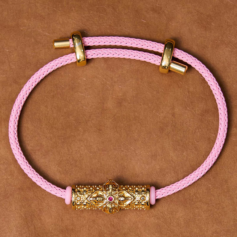 Buddha Stones Pulsera de hilo rojo de cobre de la suerte - Cuerda rosa dorada (circunferencia de la muñeca: 14-20 cm) - image 42