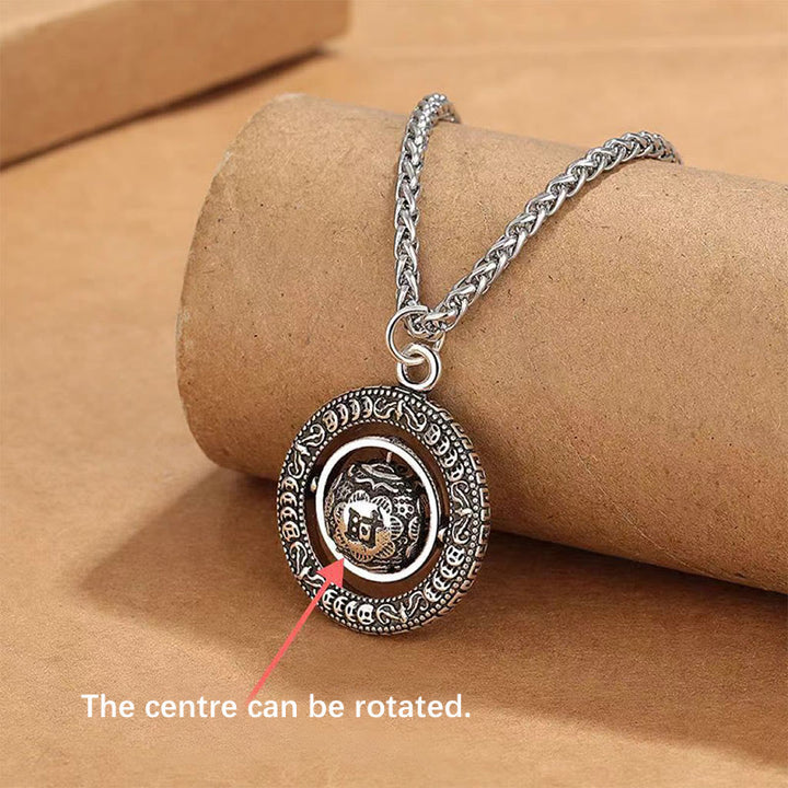 Colgante de collar giratorio de cobre con diseño de Buddha Stones que mejoran la suerte