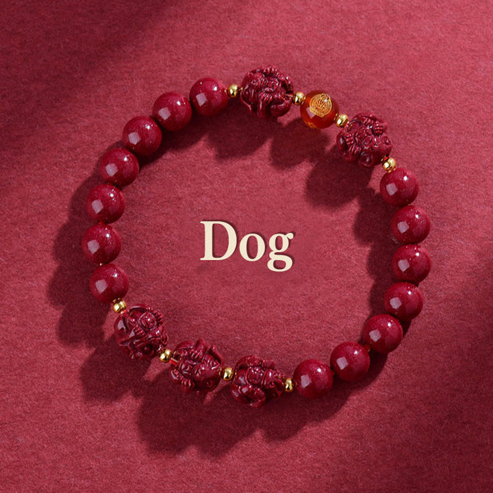 Pulsera de bendición con Buddha Stones y cinabrio del zodiaco chino para alejar a los malos espíritus