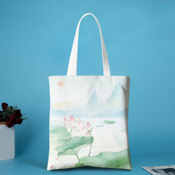 Bolso de hombro de lona con diseño de Buddha Stones