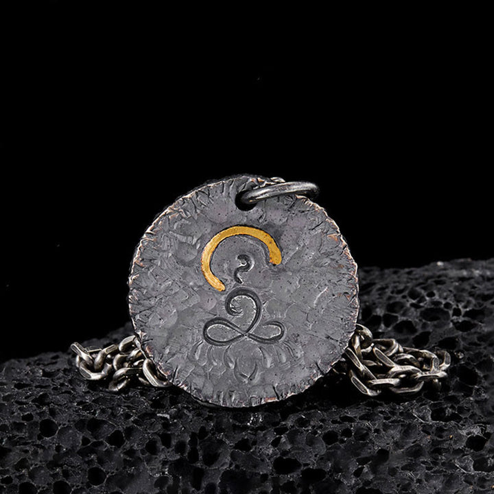 Buddha Stones con colgante de loto y estatua de Buda en plata de ley 925, oro 999 y piedras de Buda en plata de ley 999 - Plata de ley 999 (Loto y Buda) - image 1