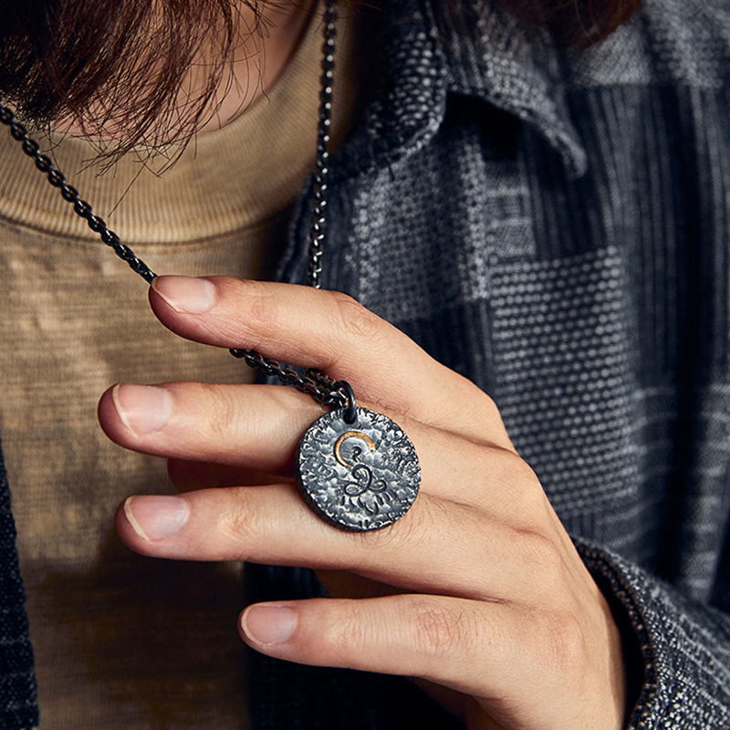 Buddha Stones con colgante de loto y estatua de Buda en plata de ley 925, oro 999 y piedras de Buda en plata de ley 999 - image 1