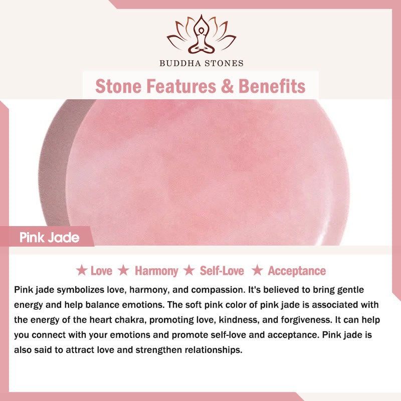 Brazalete de Jade Rosa Polvoriento Natural de Autoamor de Buddha Stones