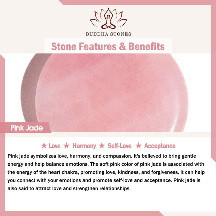 Brazalete de Jade Rosa Polvoriento Natural de Autoamor de Buddha Stones