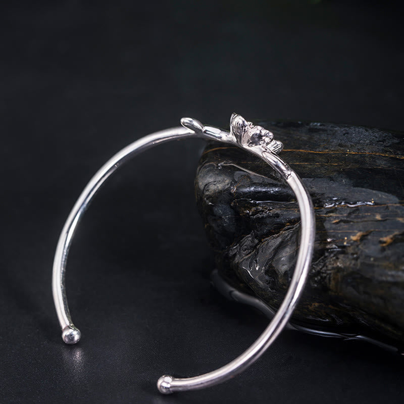 Pulsera de plata de ley 925 con Buddha Stones y flor de cerezo - image 9