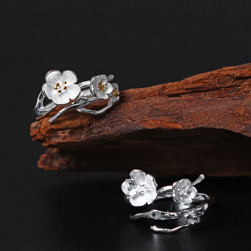 Anillo de equilibrio con seno ciruela y Buddha Stones en plata de ley 925 - image 1