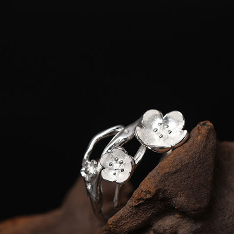 Anillo de equilibrio con seno ciruela y Buddha Stones en plata de ley 925 - image 8