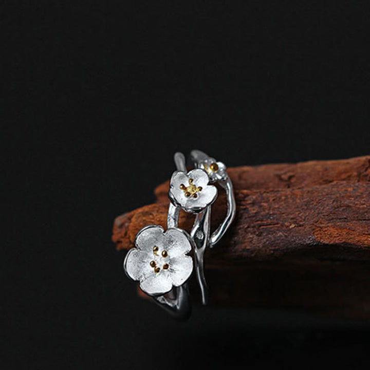 Anillo de equilibrio con seno ciruela y Buddha Stones en plata de ley 925 - image 7