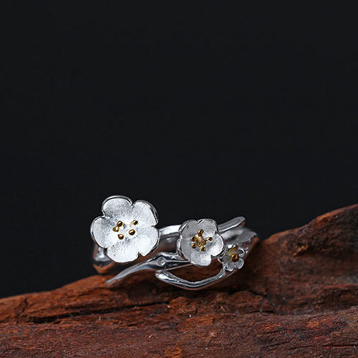 Anillo de equilibrio con seno ciruela y Buddha Stones en plata de ley 925 - image 10