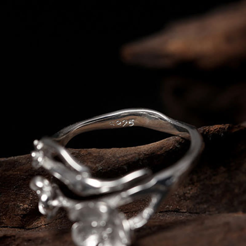 Anillo de equilibrio con seno ciruela y Buddha Stones en plata de ley 925 - image 16