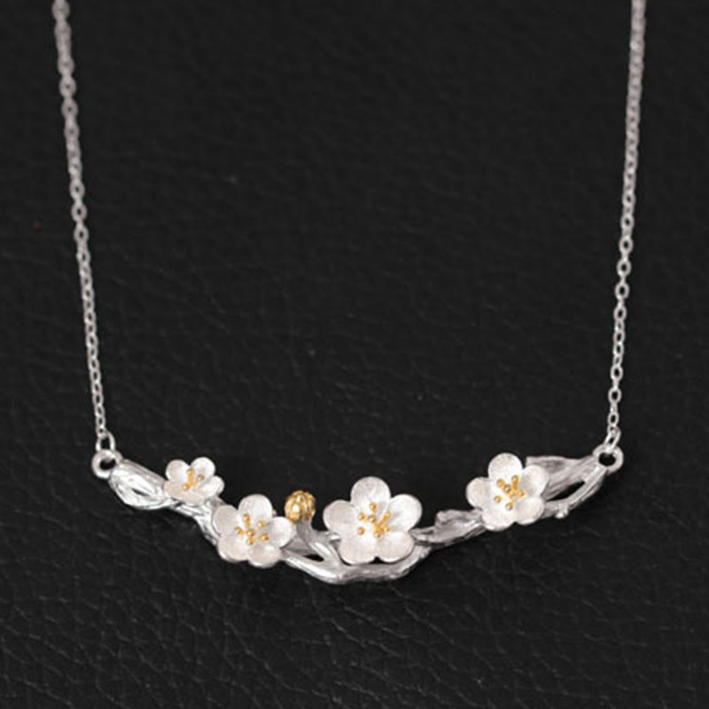Collar con colgante de Buddha Stones en plata de ley 925 con protección de seno de ciruela - image 1