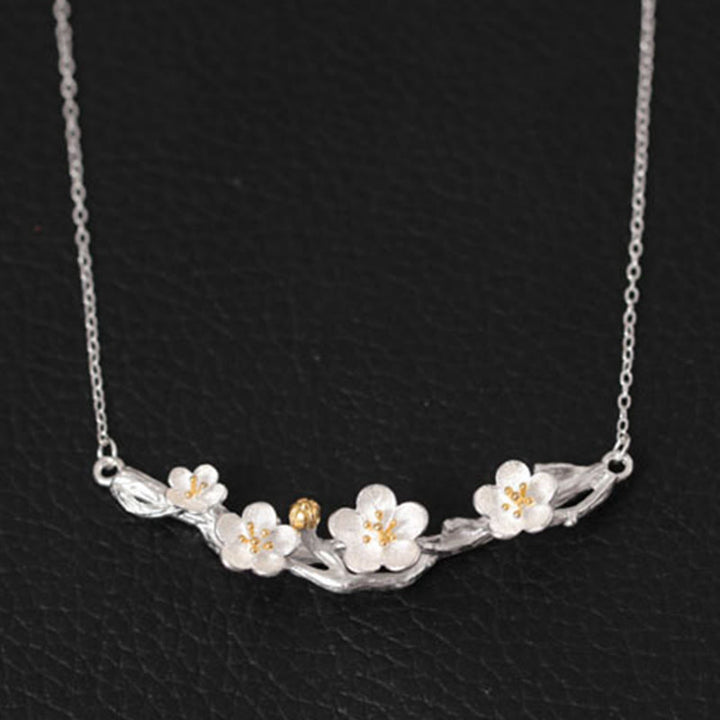 Collar con colgante de Buddha Stones en plata de ley 925 con protección de seno de ciruela - image 1