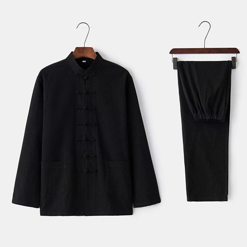 Camisa de manga larga con Buddha Stones para hombre - Negro - US/UK/AU44, EU54 (4XL) - image 1