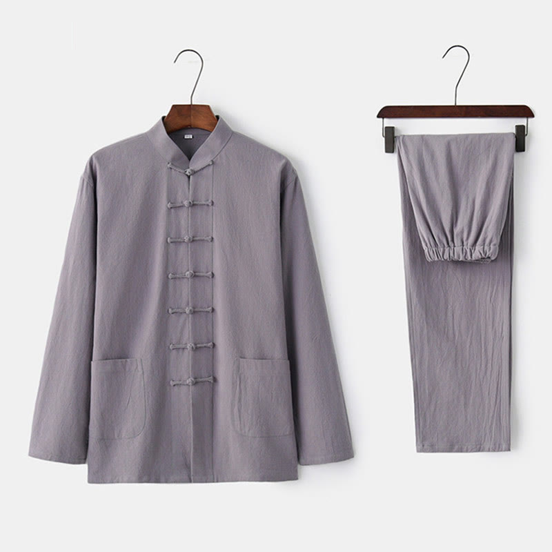 Camisa de manga larga con Buddha Stones para hombre - Gris oscuro - US/UK/AU44, EU54 (4XL) - image 3