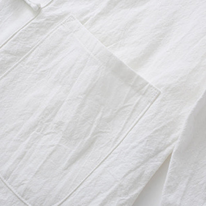 Camisa de manga larga con botones de Buddha Stones para meditación, pantalones, traje para hombre - image 7