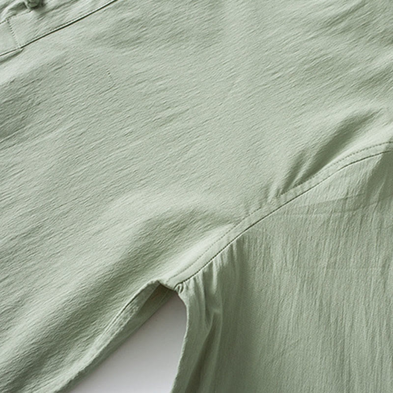 Camisa de manga tres cuartos con botones de rana y Buddha Stones para hombre - image 11