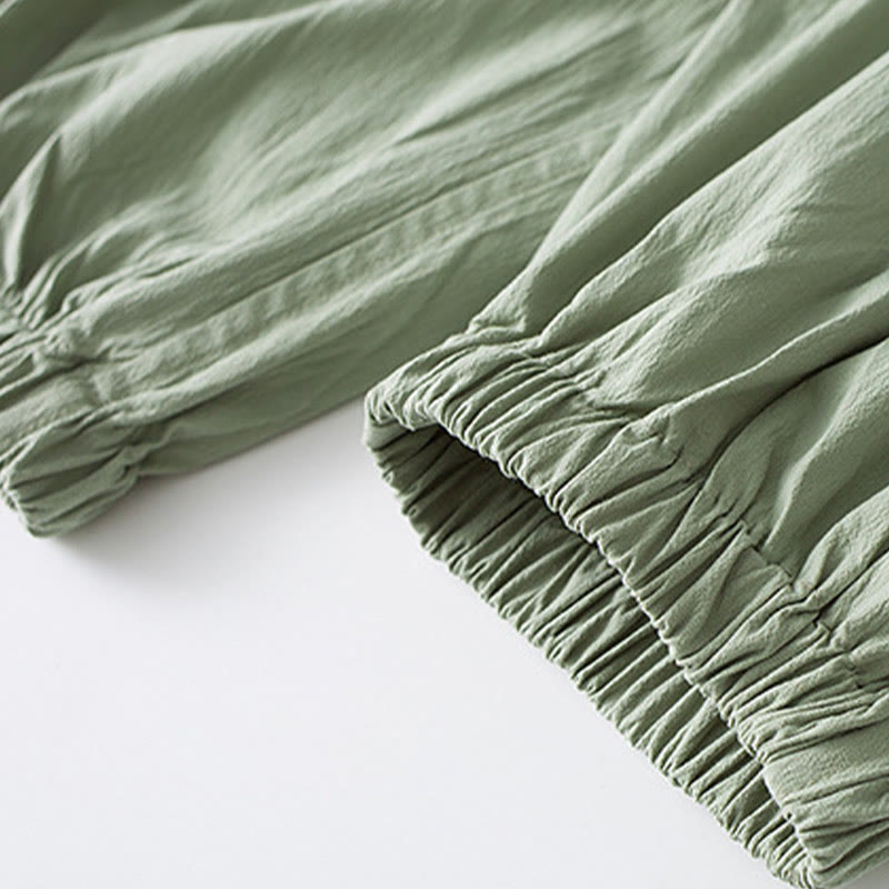 Camisa de manga tres cuartos con botones de rana y Buddha Stones para hombre - image 13