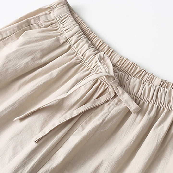 Camisa de manga tres cuartos con botones de rana y Buddha Stones, pantalones de pierna ancha, traje de lino y algodón para hombre - image 14