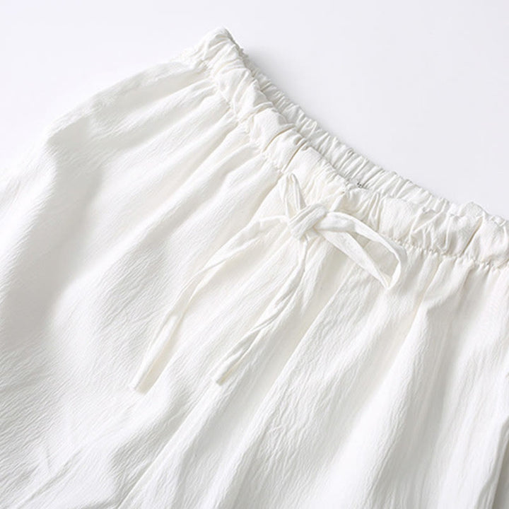 Camisa de manga corta con botones de rana y piedras de Buddha Stones Tang, pantalones de pierna ancha, traje para hombre