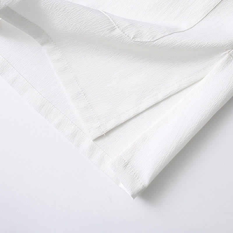 Camisa de manga corta con botones de rana y piedras de Buddha Stones Tang, pantalones de pierna ancha, traje para hombre - image 11