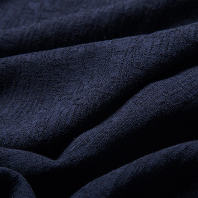 Chaqueta de traje chino Tang de color liso con Buddha Stones para hombre - image 21