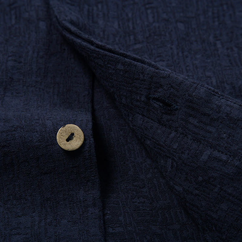 Chaqueta de traje chino Tang de color liso con Buddha Stones para hombre - image 19