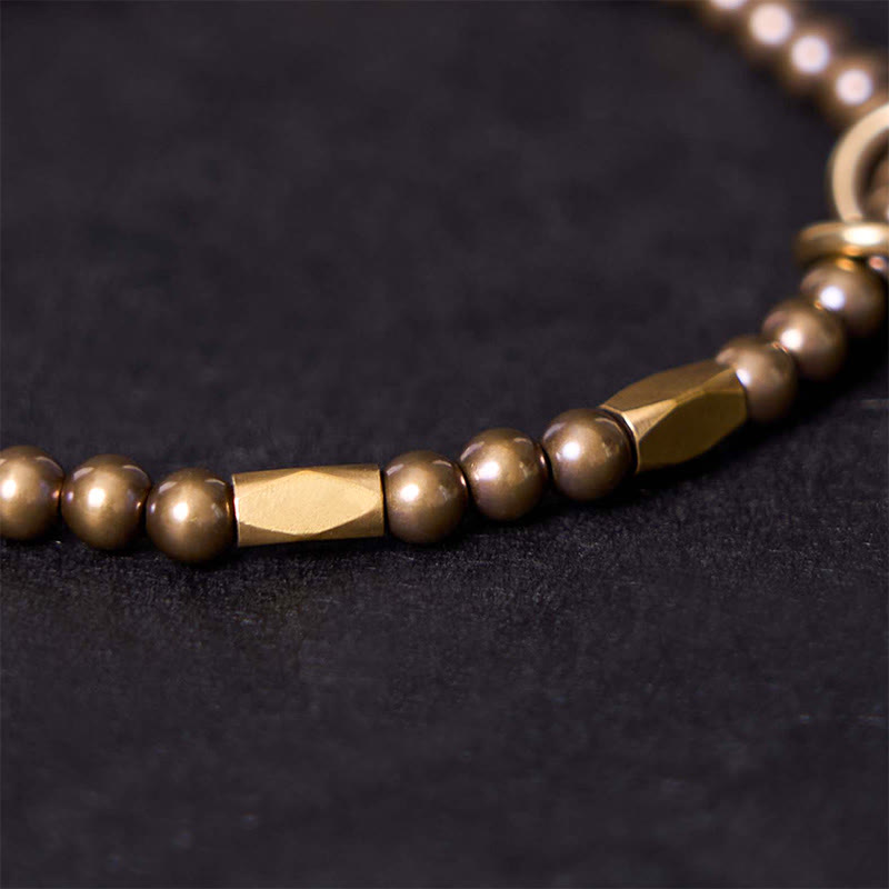 Pulsera de pareja con diseño de cuentas de cobre y latón para el cuidado personal y la riqueza de Buddha Stones - image 7