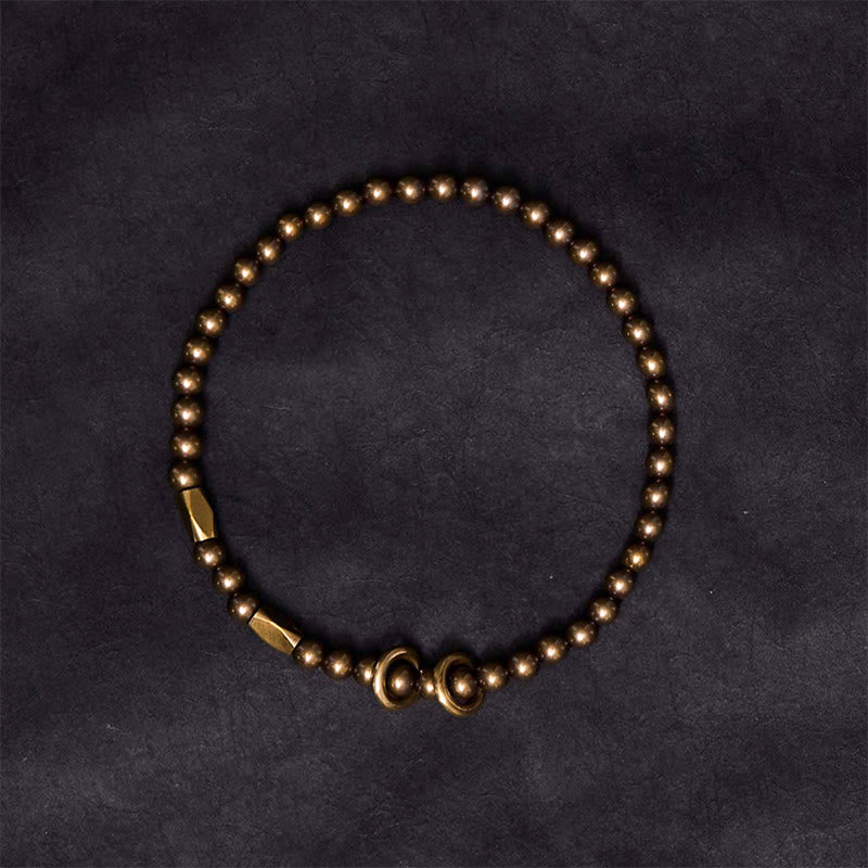 Pulsera de pareja con diseño de cuentas de cobre y latón para el cuidado personal y la riqueza de Buddha Stones - image 3