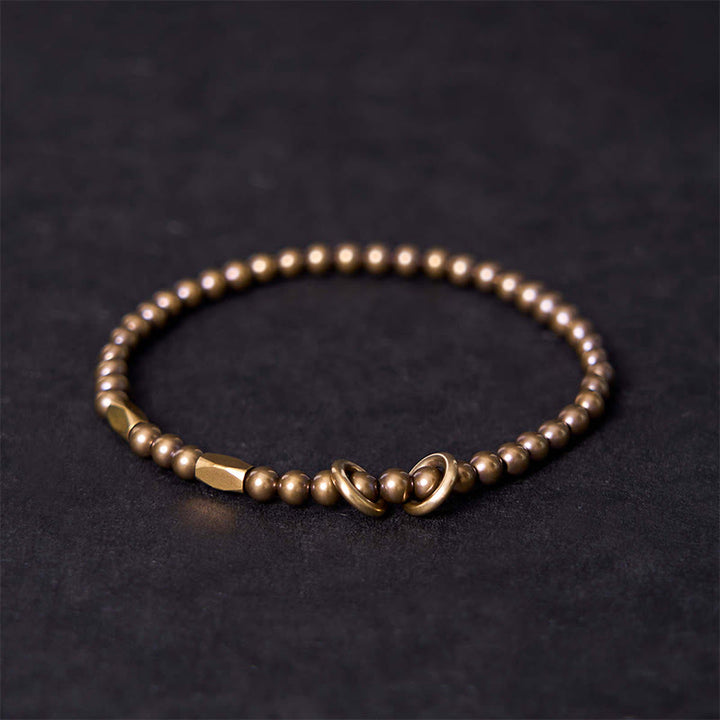 Pulsera de pareja con diseño de cuentas de cobre y latón para el cuidado personal y la riqueza de Buddha Stones - Latón - 20-21 cm - image 0