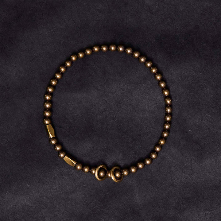 Pulsera de pareja con diseño de cuentas de cobre y latón para el cuidado personal y la riqueza de Buddha Stones - image 4