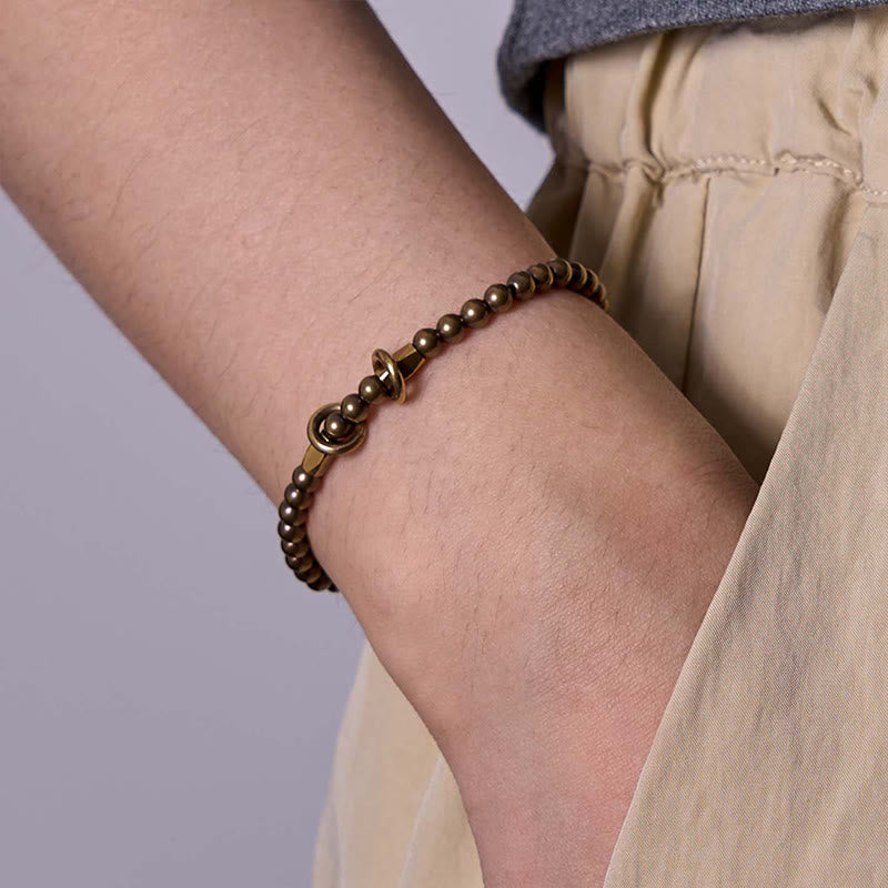 Pulsera de pareja con diseño de cuentas de cobre y latón para el cuidado personal y la riqueza de Buddha Stones - image 5