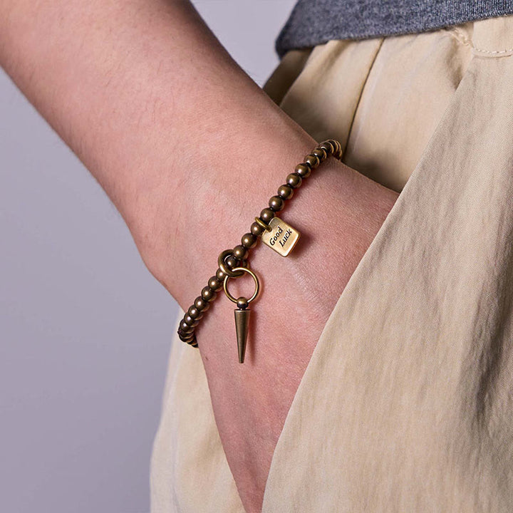 Pulsera de equilibrio de la fortuna con cuentas de latón y cobre vintage de Buddha Stones - image 6