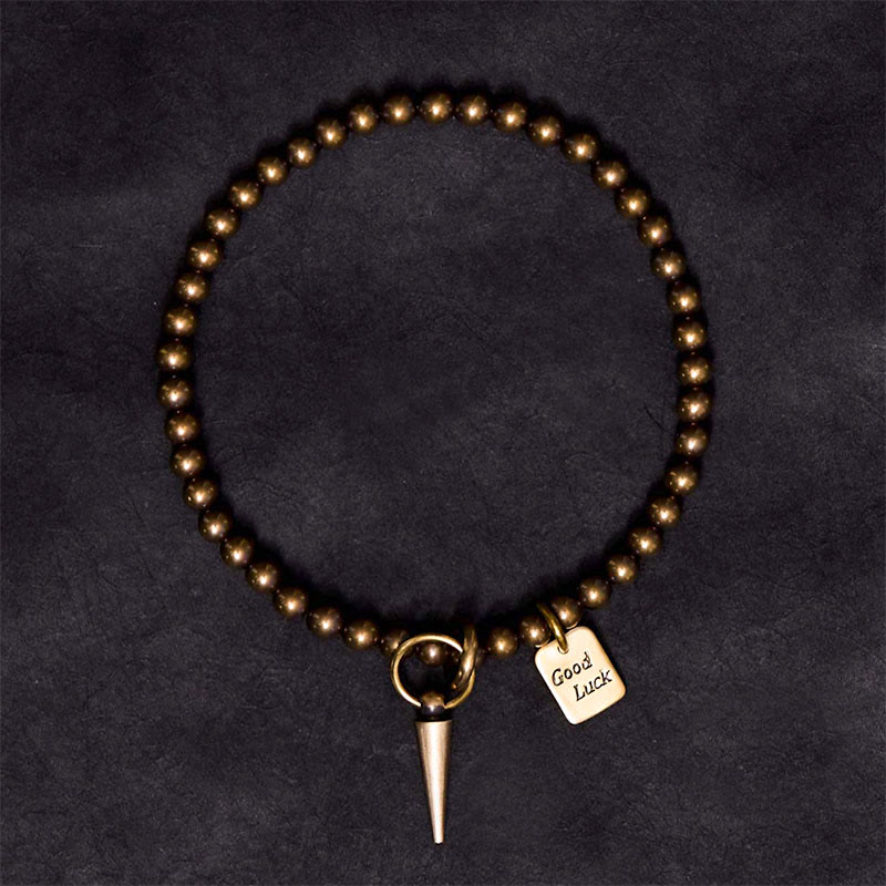 Pulsera de equilibrio de la fortuna con cuentas de latón y cobre vintage de Buddha Stones - image 2