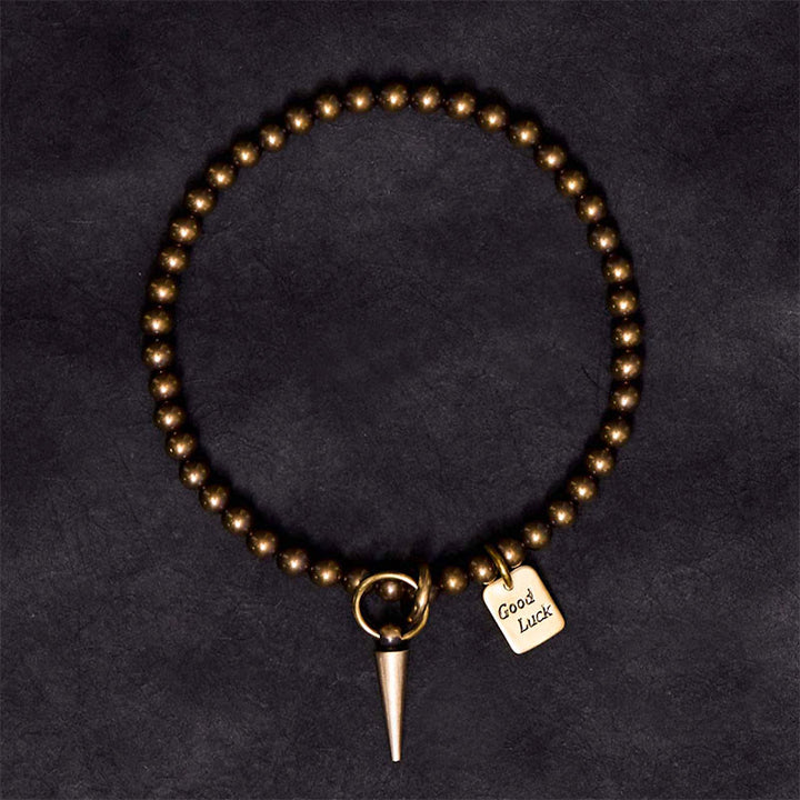 Pulsera de equilibrio de la fortuna con cuentas de latón y cobre vintage de Buddha Stones - image 2