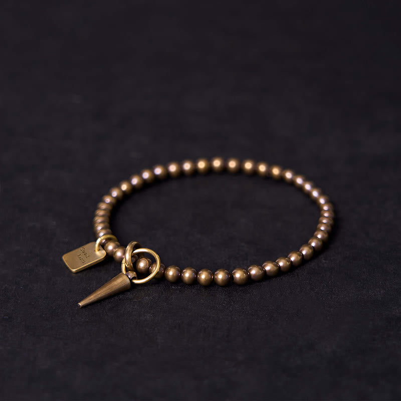 Pulsera de equilibrio de la fortuna con cuentas de latón y cobre vintage de Buddha Stones - image 3